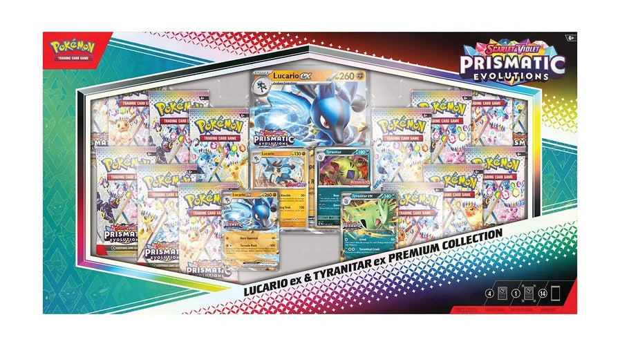 Prismatic Evolutions Lucario ex & Tyranitar ex Premium Collection